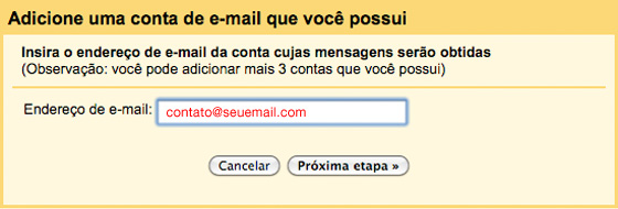 Gmail - inserindo email