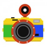 Coleção de câmeras em pixel art