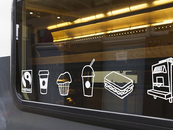 Starbucks com loja em trem na Suíça