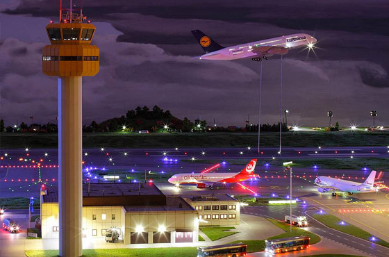 Modelo de aeroporto (fonte: Facebook Miniature Wunderland)