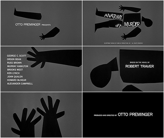 "Anatomy of a murder" (1959), abertura por Saul Bass.