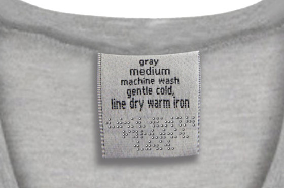 etiquetas de roupas em braille