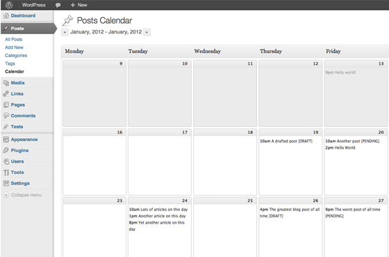 plugin wordpress editorial calendar