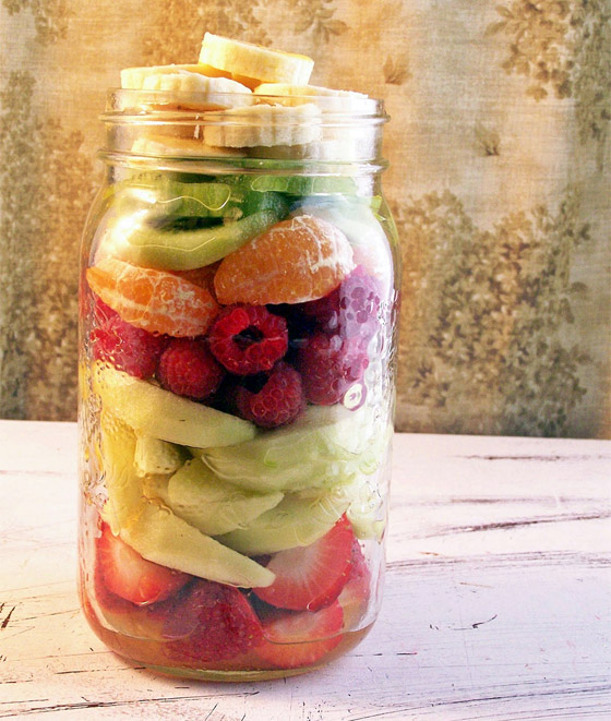 Fruit salad in a jar