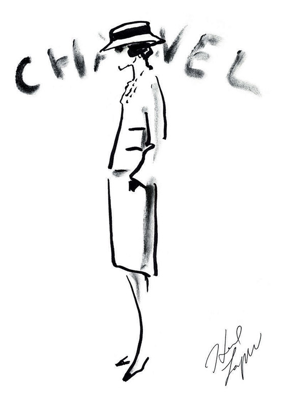 Croqui de Karl Lagerfeld.